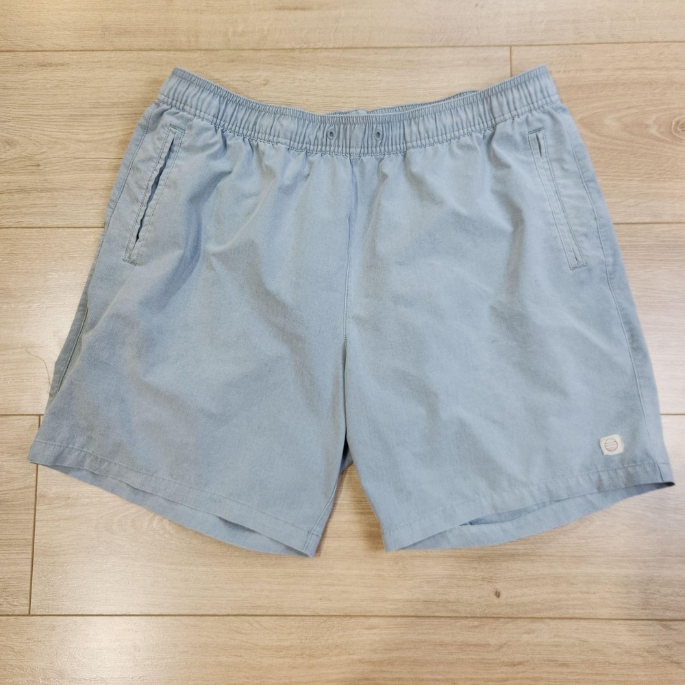 Marine Layer Swim Trunks Mens Large Blue Microfiber Elastic Waist Lined Pockets